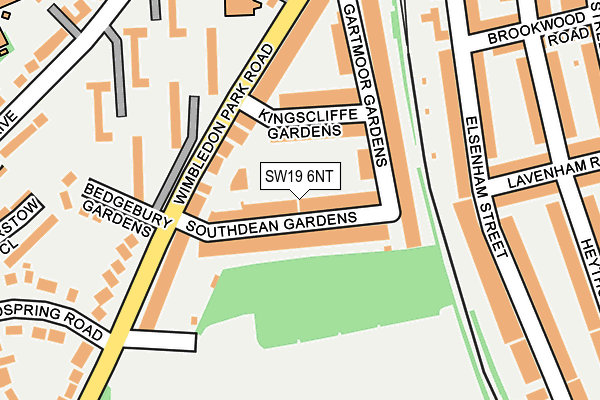 SW19 6NT map - OS OpenMap – Local (Ordnance Survey)