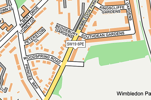 SW19 6PE map - OS OpenMap – Local (Ordnance Survey)