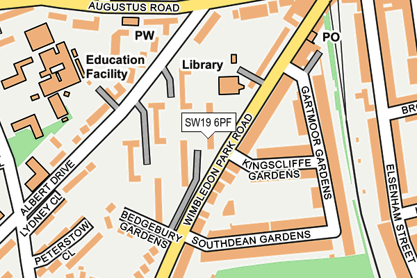 SW19 6PF map - OS OpenMap – Local (Ordnance Survey)