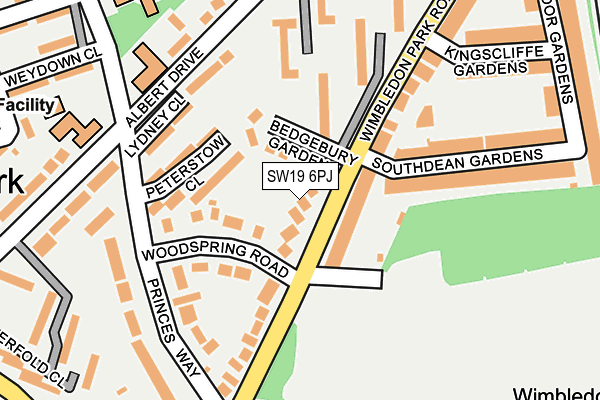 SW19 6PJ map - OS OpenMap – Local (Ordnance Survey)