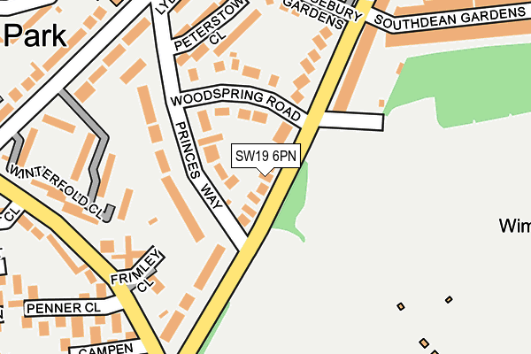 SW19 6PN map - OS OpenMap – Local (Ordnance Survey)
