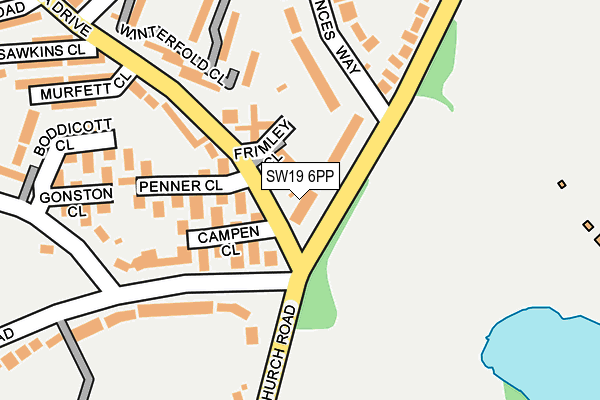 SW19 6PP map - OS OpenMap – Local (Ordnance Survey)
