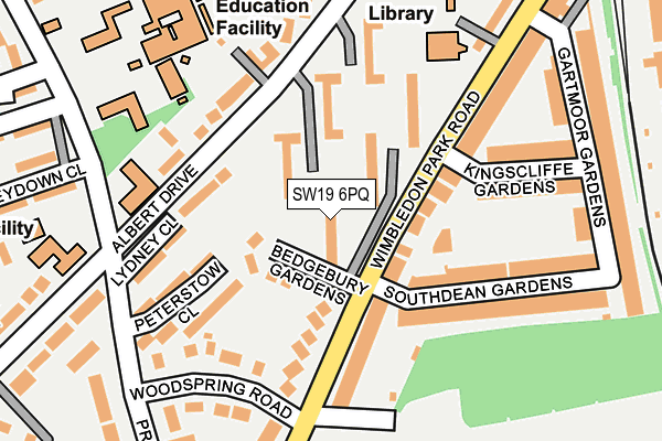 SW19 6PQ map - OS OpenMap – Local (Ordnance Survey)