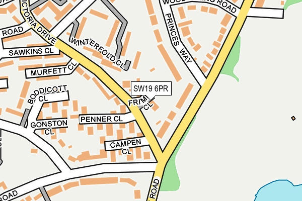 SW19 6PR map - OS OpenMap – Local (Ordnance Survey)