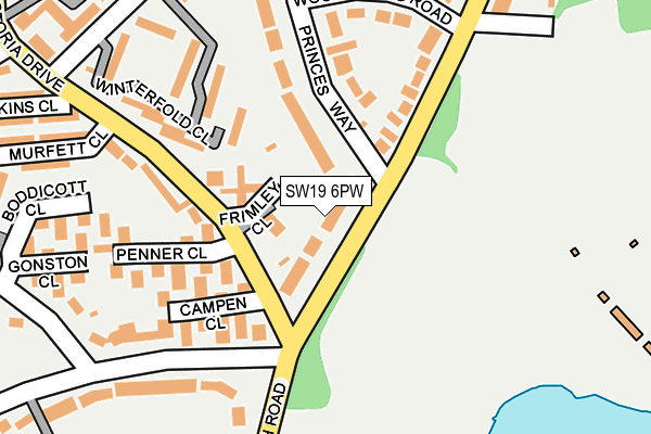 SW19 6PW map - OS OpenMap – Local (Ordnance Survey)