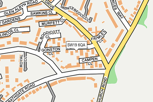 SW19 6QA map - OS OpenMap – Local (Ordnance Survey)