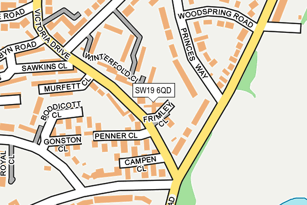 SW19 6QD map - OS OpenMap – Local (Ordnance Survey)