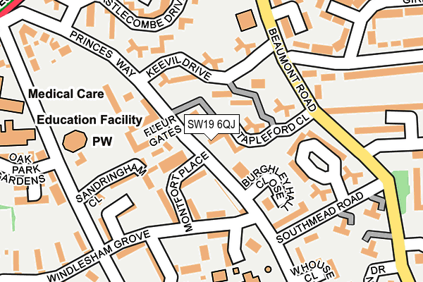 SW19 6QJ map - OS OpenMap – Local (Ordnance Survey)