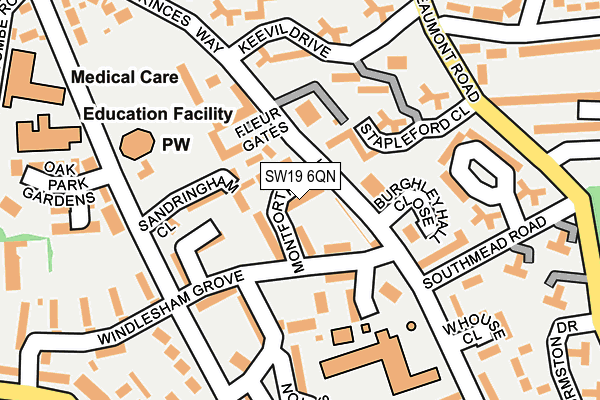 SW19 6QN map - OS OpenMap – Local (Ordnance Survey)