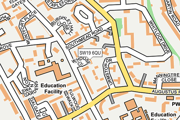SW19 6QU map - OS OpenMap – Local (Ordnance Survey)