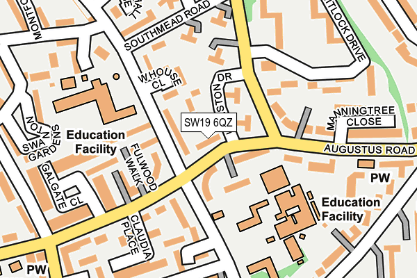 SW19 6QZ map - OS OpenMap – Local (Ordnance Survey)