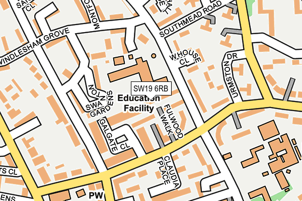 SW19 6RB map - OS OpenMap – Local (Ordnance Survey)