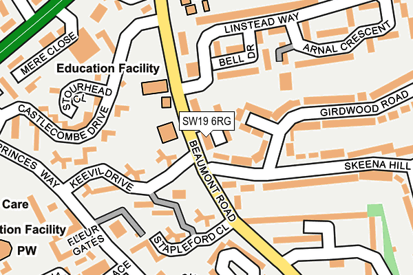 SW19 6RG map - OS OpenMap – Local (Ordnance Survey)