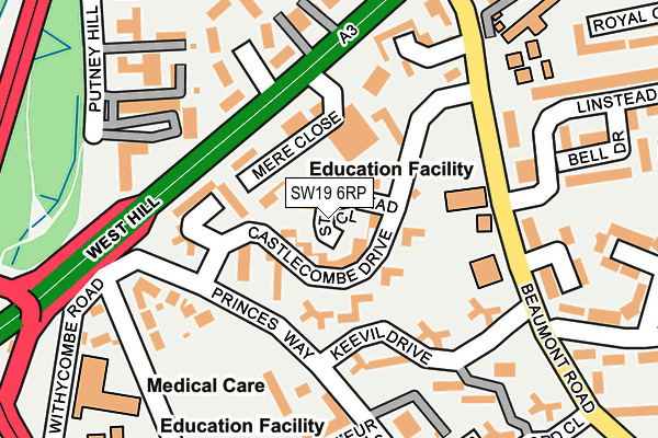 SW19 6RP map - OS OpenMap – Local (Ordnance Survey)