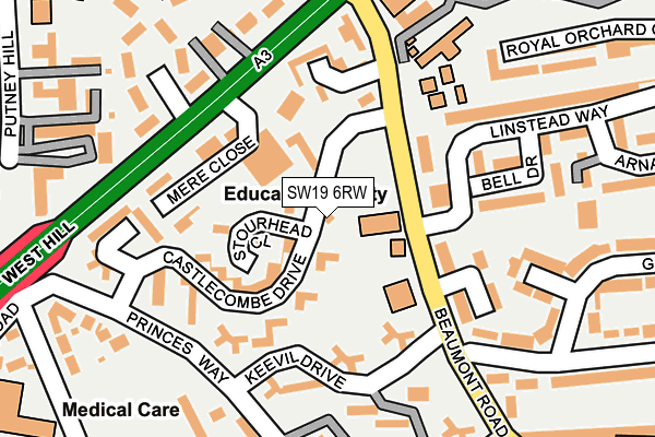 SW19 6RW map - OS OpenMap – Local (Ordnance Survey)