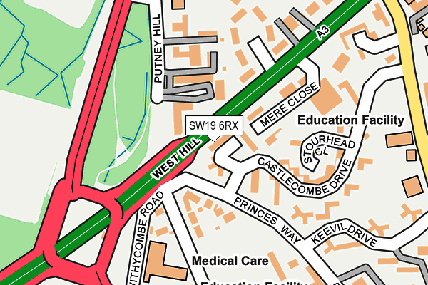 SW19 6RX map - OS OpenMap – Local (Ordnance Survey)