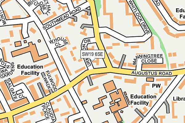 SW19 6SE map - OS OpenMap – Local (Ordnance Survey)