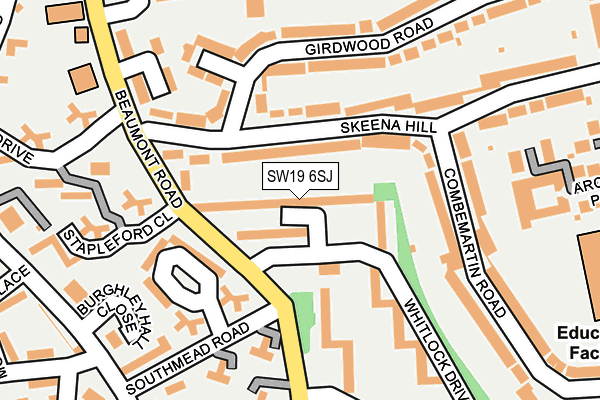 SW19 6SJ map - OS OpenMap – Local (Ordnance Survey)