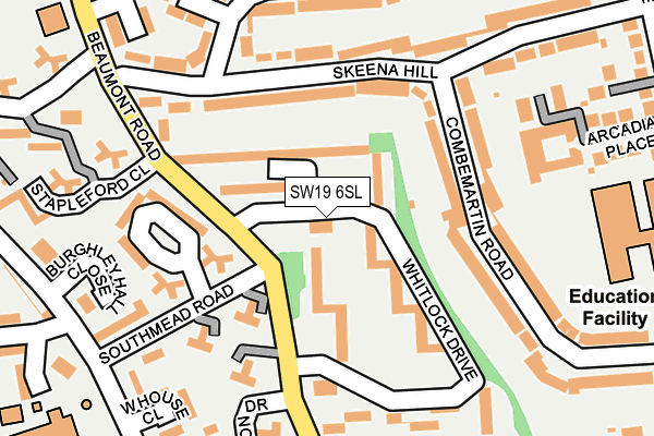 SW19 6SL map - OS OpenMap – Local (Ordnance Survey)