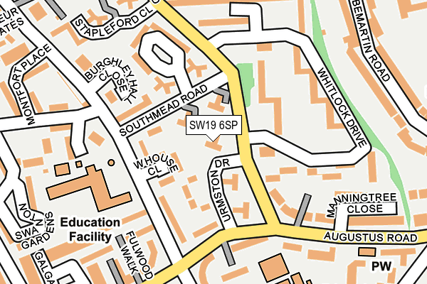 SW19 6SP map - OS OpenMap – Local (Ordnance Survey)
