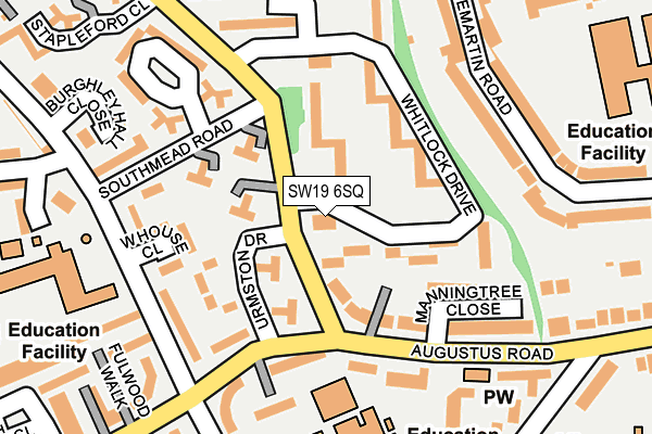SW19 6SQ map - OS OpenMap – Local (Ordnance Survey)