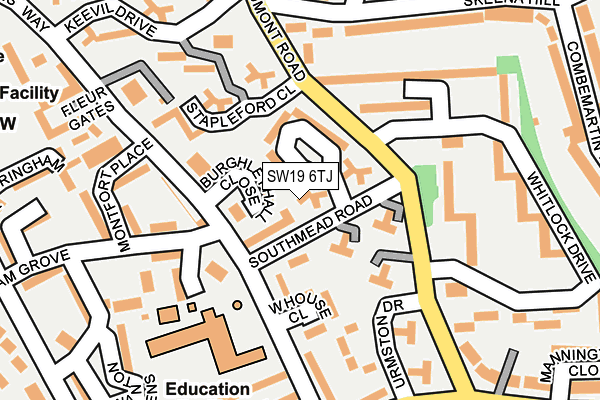SW19 6TJ map - OS OpenMap – Local (Ordnance Survey)