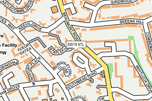 SW19 6TL map - OS OpenMap – Local (Ordnance Survey)
