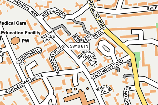 SW19 6TN map - OS OpenMap – Local (Ordnance Survey)