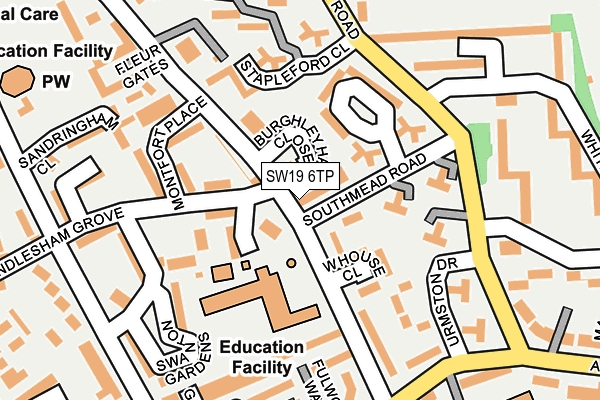 SW19 6TP map - OS OpenMap – Local (Ordnance Survey)