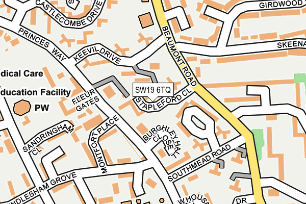 SW19 6TQ map - OS OpenMap – Local (Ordnance Survey)