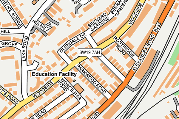 SW19 7AH map - OS OpenMap – Local (Ordnance Survey)