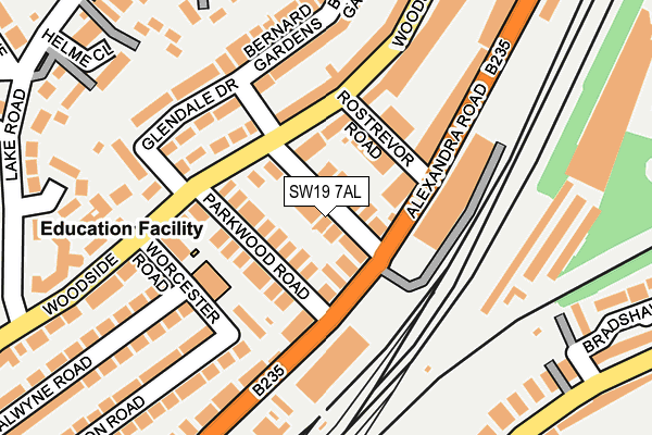SW19 7AL map - OS OpenMap – Local (Ordnance Survey)