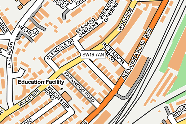 SW19 7AN map - OS OpenMap – Local (Ordnance Survey)