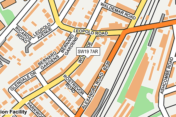 SW19 7AR map - OS OpenMap – Local (Ordnance Survey)