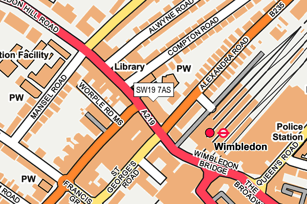 SW19 7AS map - OS OpenMap – Local (Ordnance Survey)