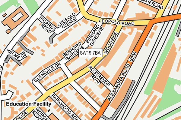 SW19 7BA map - OS OpenMap – Local (Ordnance Survey)