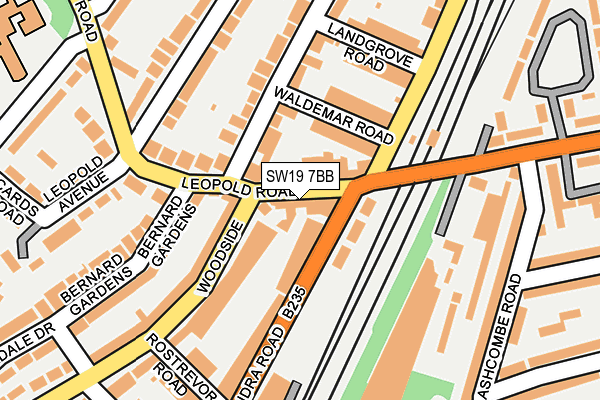 SW19 7BB map - OS OpenMap – Local (Ordnance Survey)