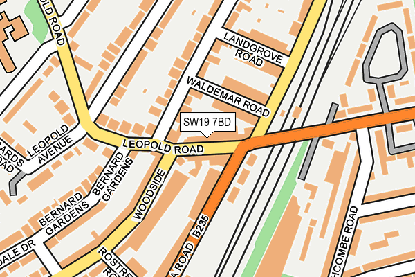 SW19 7BD map - OS OpenMap – Local (Ordnance Survey)