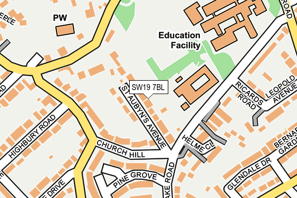 SW19 7BL map - OS OpenMap – Local (Ordnance Survey)