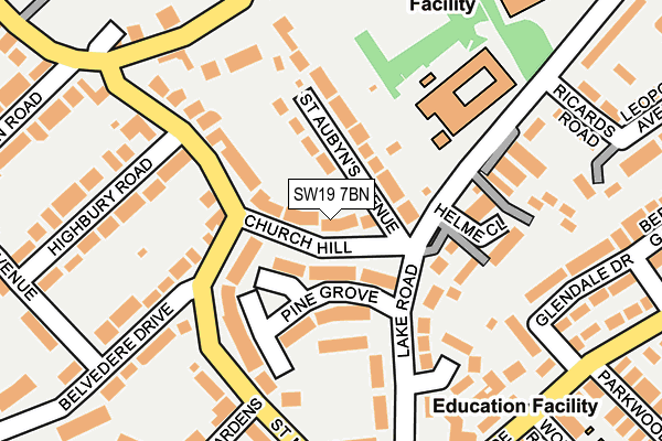 SW19 7BN map - OS OpenMap – Local (Ordnance Survey)