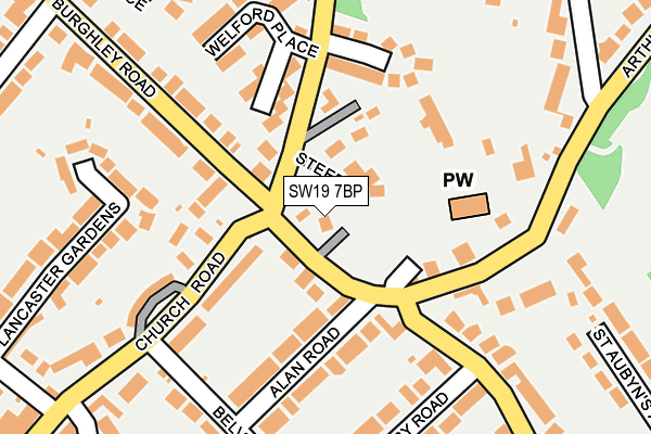 SW19 7BP map - OS OpenMap – Local (Ordnance Survey)