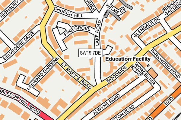 SW19 7DE map - OS OpenMap – Local (Ordnance Survey)