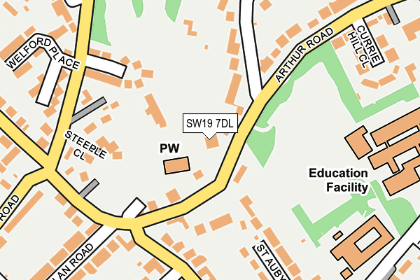 SW19 7DL map - OS OpenMap – Local (Ordnance Survey)