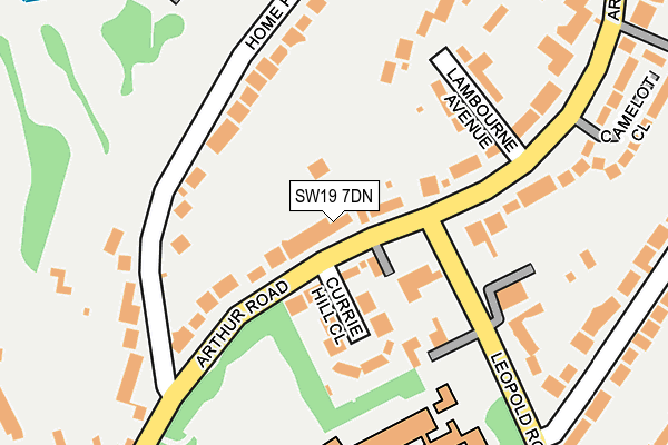 SW19 7DN map - OS OpenMap – Local (Ordnance Survey)