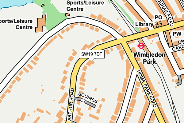 SW19 7DT map - OS OpenMap – Local (Ordnance Survey)