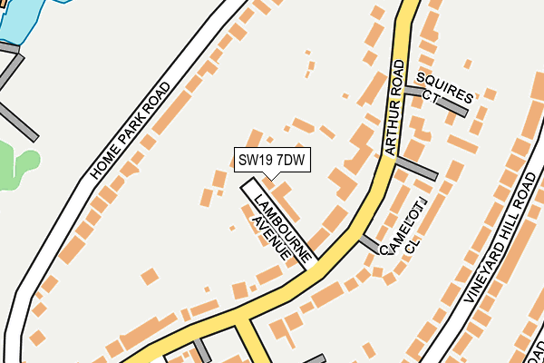 SW19 7DW map - OS OpenMap – Local (Ordnance Survey)