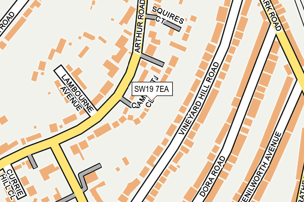 SW19 7EA map - OS OpenMap – Local (Ordnance Survey)