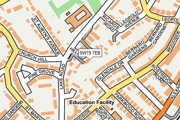 SW19 7EB map - OS OpenMap – Local (Ordnance Survey)