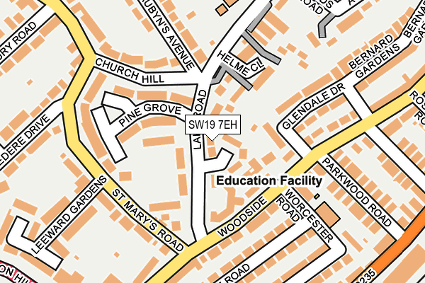 SW19 7EH map - OS OpenMap – Local (Ordnance Survey)
