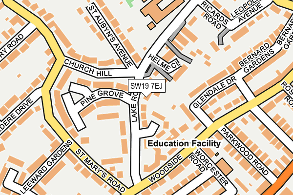 SW19 7EJ map - OS OpenMap – Local (Ordnance Survey)